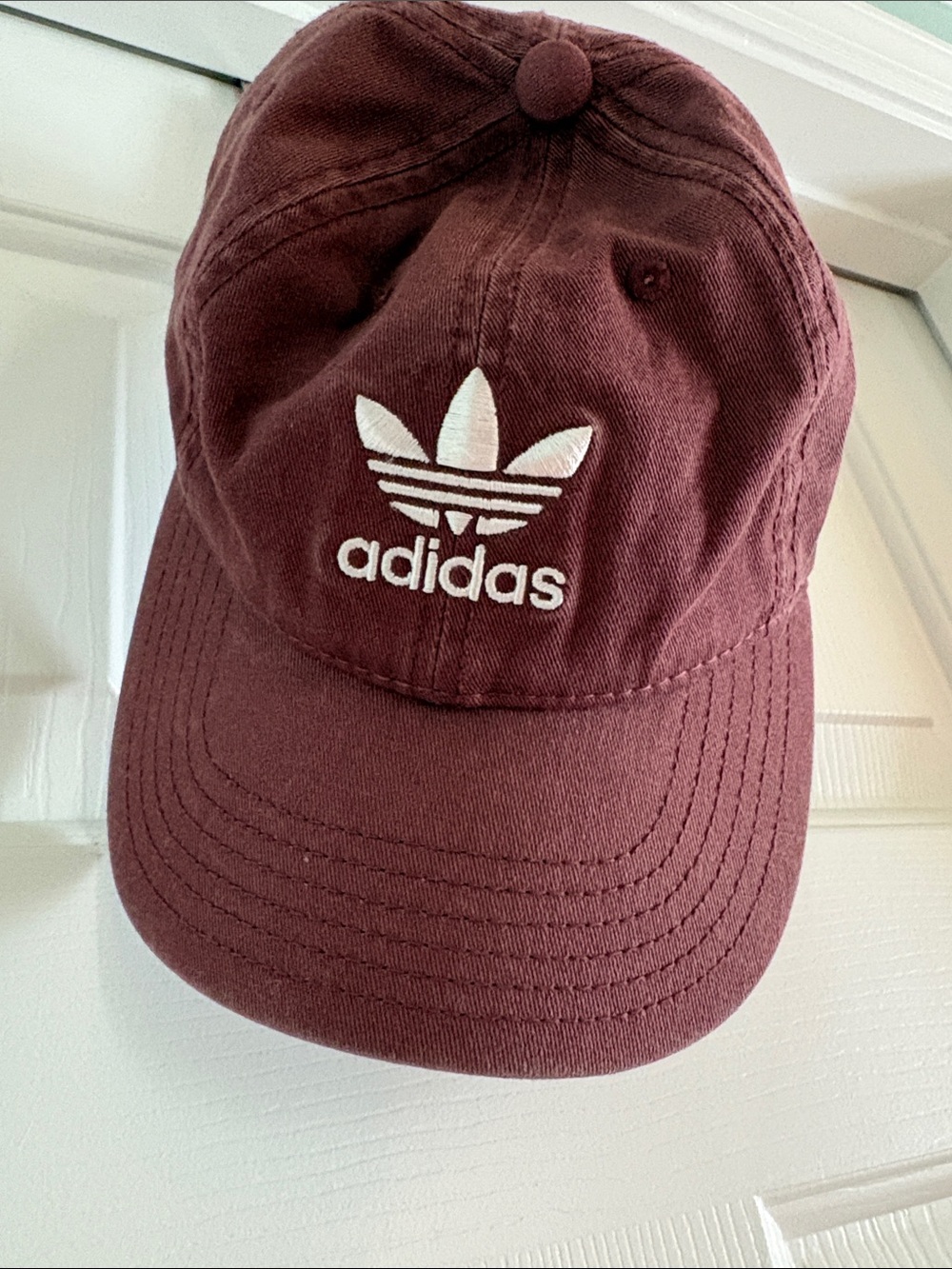 adidas Burgundy Trefoil Baseball Hat